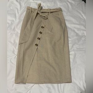 Elegant Beige Button-Down Skirt